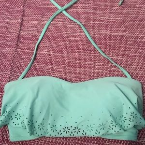 Optional strapless/strap teal bathing suit top